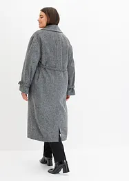 Cappotto con cintura e motivo a spina di pesce, bonprix