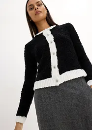 Cardigan corto in bouclé di misto lana, bonprix