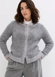 Cardigan corto in bouclé di misto lana, bonprix