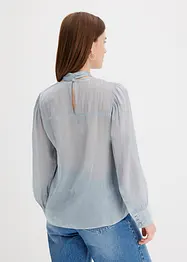 Blusa con fiocco in satin lucido, bonprix