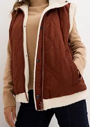 Gilet double face in pile teddy, bonprix