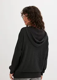 Maglione con cappuccio e tasca a marsupio in misto viscosa, bonprix