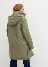 Parka imbottito con cappuccio staccabile e coulisse in vita, bonprix