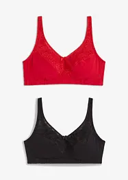 Reggiseno senza ferretto con cotone (pacco da 2), bonprix