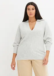 Maglione con colletto e zip, bonprix