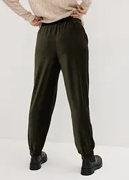 Pantaloni in velluto a coste di jersey con cinta comoda, alla caviglia, bonprix