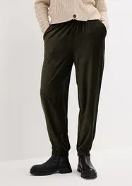 Pantaloni in velluto a coste di jersey con cinta comoda, alla caviglia, bonprix