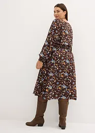 Abito midi in viscosa con inserto smock, bonprix