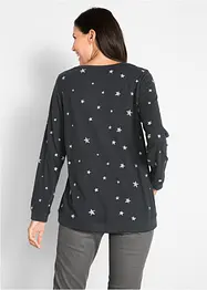 Maglia a maniche lunghe in cotone fantasia, bonprix