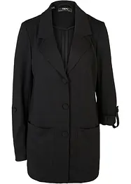 Blazer lungo in Punto di Roma misto viscosa, bonprix