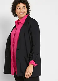 Blazer lungo in Punto di Roma misto viscosa, bonprix