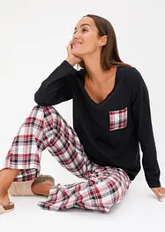 Pigiama con pantaloni in flanella, bonprix