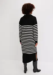 Abito in maglia oversize a righe con colletto, bonprix