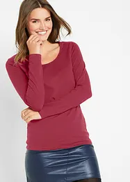 Maglia elasticizzata aderente a maniche  lunghe, bonprix