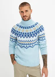 Maglione norvegese a collo alto con poliacrilico riciclato, bonprix