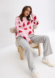 Maglione girocollo oversize in filato fine, bonprix