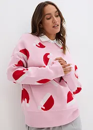 Maglione girocollo oversize in filato fine, bonprix