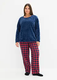 Pigiama in pile con pantaloni in flanella, bonprix