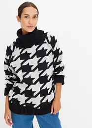 Maglione fantasia a collo alto, bonprix