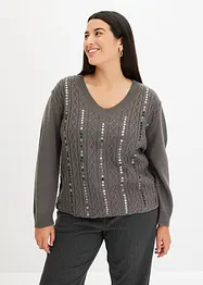 Maglione con paillettes, bonprix