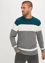 Maglione a trecce con cotone, bonprix