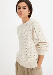 Maglione morbido traforato, bonprix