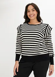 Maglione a righe con volant, bonprix