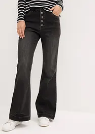 Jeans bootcut con cinta comoda, a vita alta, bonprix