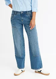 Jeans wide leg, a vita bassa, bonprix