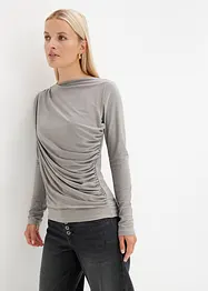 Maglia a maniche lunghe con arricciatura, bonprix