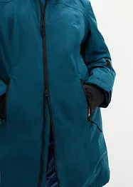 Giacca lunga tecnica impermeabile con pile teddy, bonprix