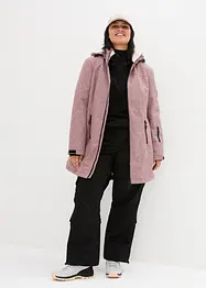 Giacca lunga tecnica impermeabile con pile teddy, bonprix