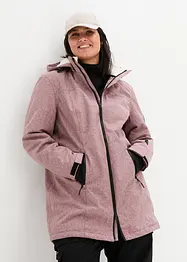 Giacca lunga tecnica impermeabile con pile teddy, bonprix
