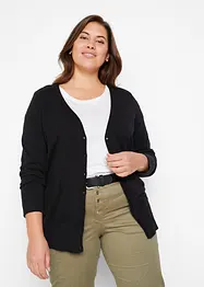 Cardigan basic in filato fine con bottoni, bonprix