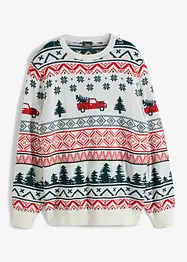 Maglione in filato fine con motivo natalizio, bonprix