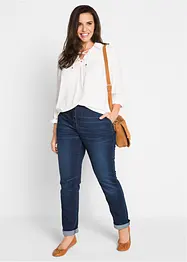 Jeans boyfriend con cinta comoda, vita media, bonprix