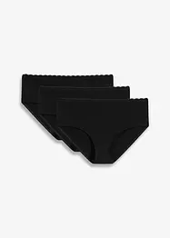 Panty prémaman con cotone biologico e pizzo (pacco da 3), bonprix