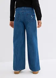 Jeans con ricami, wide leg, bonprix