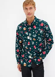 Camicia a maniche lunghe natalizia in puro cotone, bonprix