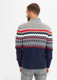 Maglione norvegese con zip e poliacrilico riciclato, bonprix