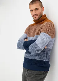 Maglione a collo alto in color block con cotone, bonprix