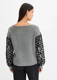 Maglione con maniche leopardate, bonprix