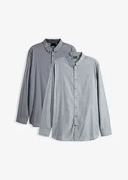 Camicia elegante a maniche lunghe in puro cotone (pacco da 2), bonprix