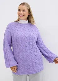 Maglione oversize con lavorazione a trecce, bonprix