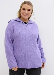 Maglione a coste con zip, bonprix