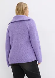 Maglione a coste con zip, bonprix