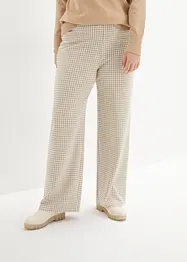 Pantaloni elasticizzati pied-de-poule, wide leg, bonprix