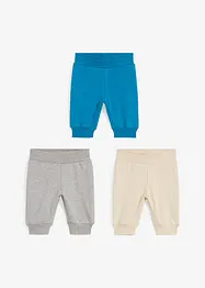 Pantaloni in felpa in cotone biologico (pacco da 3), bonprix