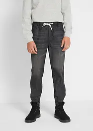 Jeans con elastico in vita in puro cotone, regular fit (pacco da 2), bonprix