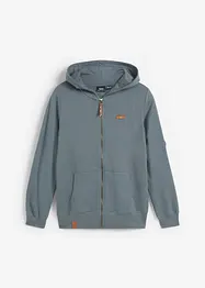 Felpa con zip e cappuccio in puro cotone, bonprix